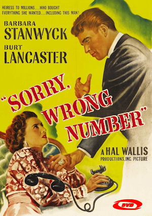 Sorry, Wrong Number 1948 DVD Barbara Stanwyck Burt Lancaster Ann Richards Wendell Corey Ed Begley
