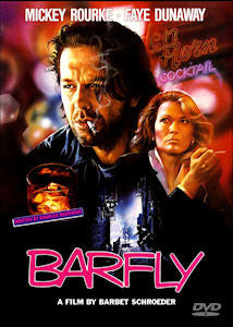 Barfly 1987 DVD Mickey Rourke Faye Dunaway Frank Stallone Barbet Schroeder Charles Bukowski 
